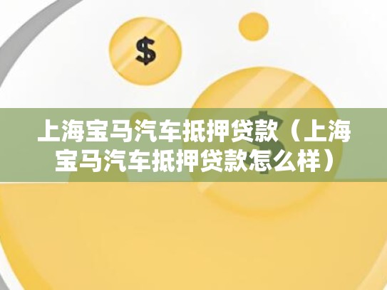 上海宝马汽车抵押贷款（上海宝马汽车抵押贷款怎么样）